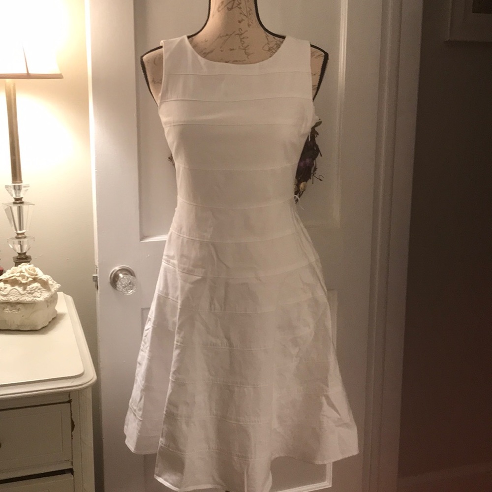 Calvin Klein, white, sleeveless, summer dress. S4